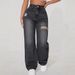 Women's Clothing Washed Hole Denim Trousers_mkmklike.com