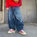 Men's Clothing Japanese Streetwear Loose Fit Wide Leg Washed Jeans For Men, Vintage Style, Comfortable Cotton, Straight Hem (S/M/L/XL)_mkmklike.com