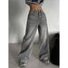 Retro High Waist Wide Leg Jeans For Women Loose Straight Casual Long Pants Trendy Streetwear For Spring Autumn_mkmklike.com