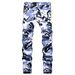 Men's Printed Skinny Jeans | Streetwear Stretch Denim Pants With Artistic Design_mkmklike.com