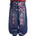 "Y2K Distressed Denim Pants – Embroidered Wide-Leg Jeans With Vintage Wash"_mkmklike.com