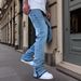 Men's Blue Jeans 2026 American Style Whiskered Loose Flare Wide Leg Casual Raw Denim Jeans mid Waist Long Straight Pants_mkmklike.com