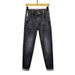Large Size Men's Spring And Autumn New Simple Badge Jeans Men's Rubber Band Elastic Waist Versatile Retro American Jeans_mkmklike.com