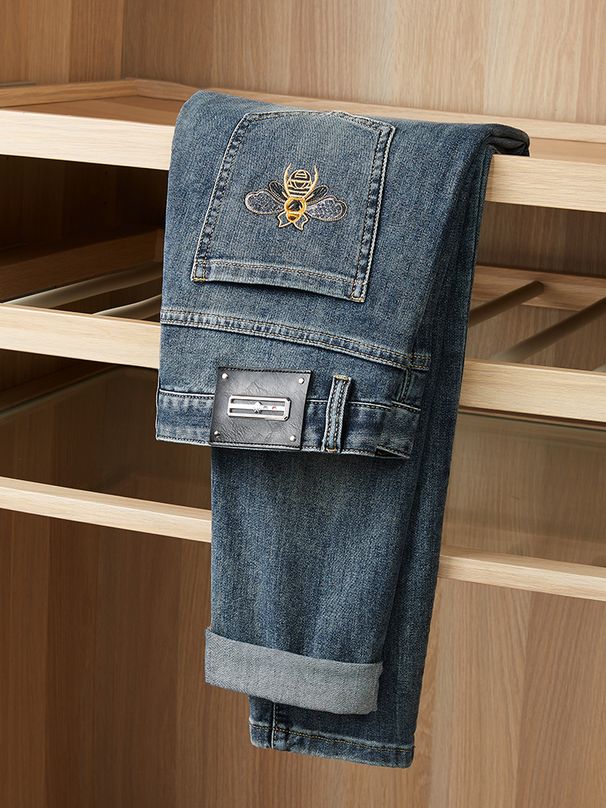 Men's Clothing Spring And Autumn Style Soft Elastic Washed Jeans Men's Slim Small Straight Casual Pants Men_mkmklike.com