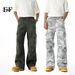 EF JEANS | 2025 Spring New American Street Vintage Camouflage Big Pocket Denim Overalls Trendy Men_mkmklike.com