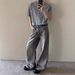 Vintage Washed Distressed Smoke Gray Cleanfit Jeans For Men & Women - High Street Loose Straight Leg Casual Pants_mkmklike.com