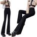 Women's Flared Jeans Spring And Autumn 2025, New High-waisted Slim-fit Design For Tall Individuals, Extended Length,_mkmklike.com