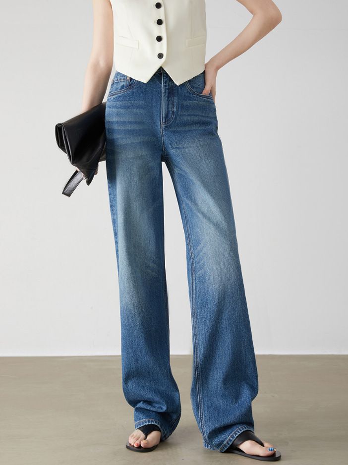 Premium Bossa Denim Jeans For Women – High-Waisted Straight Wide-Leg Pants (Blue/Light Blue, 25-30, Full/Cropped/Extra-Long)_mkmklike.com