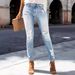 Women's Clothing Summer New Hole Elastic Slim Fit Jeans Women_mkmklike.com