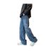 Retro Straight Leg Brown Patchwork Cargo Pants Unisex Casual Jeans Unique Design American Style Factory Direct Sales_mkmklike.com