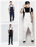 Men's Denim White Bib Pants Slim Fit Trousers Bib Pants_mkmklike.com