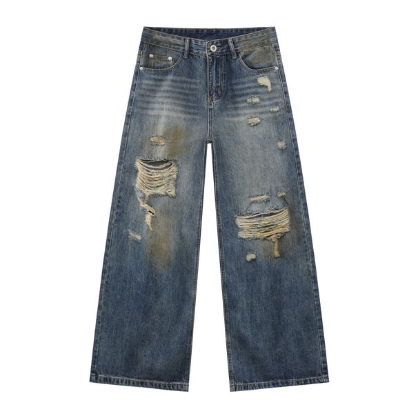 Men’s Washed Loose Straight Wide Leg Pants Trendy_mkmklike.com