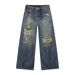 Men’s Washed Loose Straight Wide Leg Pants Trendy_mkmklike.com