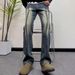 Men's Gradient Washed Jeans Straight Leg Casual Pants Retro Trendy Versatile Spring Autumn New Style_mkmklike.com