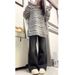 Black And Gray Non-tight Jeans Women, New Plus-size High-waisted, Hip-covering, Drapey, Slightly Flared Wide-leg Pants_mkmklike.com