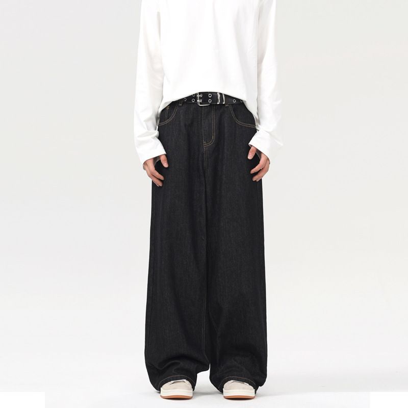 Men's Clothing LKTM Men's Wear & Archer0603 & American Retro Cleanfit Wide Leg Jeans Men's Loose Simple Couple Casual Mopping Pants_mkmklike.com