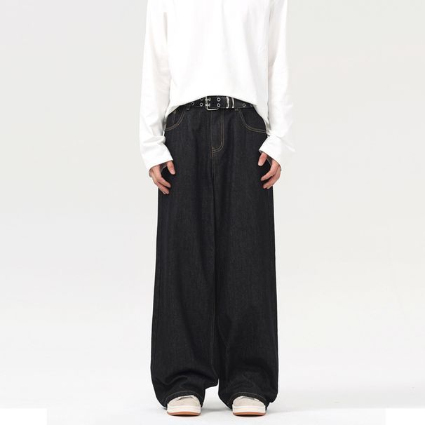 Men's Clothing LKTM Men's Wear & Archer0603 & American Retro Cleanfit Wide Leg Jeans Men's Loose Simple Couple Casual Mopping Pants_mkmklike.com