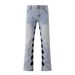 Streetwear Inner Side Floral Embroidery Black Blue Baggy Jeans For Men Straight Loose Pockets Denim Pants Oversized Ropa_mkmklike.com