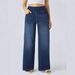 Women's Clothing Slim Fit Stretch Denim Jeans Classic Blue Long Pants Casual Wear_mkmklike.com