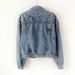 Hot Wish Women's Studded Denim Jacket Slim Fit Loose Pearl Detail Versatile Top_mkmklike.com