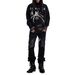 High Cyberpunk Rock PU Straight-leg Denim Flared Pants With European American Street Style, Featuring A Pleated Stacked_mkmklike.com
