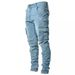 Men's Clothing Hot Selling Denim Jeans Casual Trendy Men's Elastic Multi Bag Leggings Slimming Denim Work Clothes_mkmklike.com