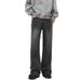 Men's Clothing American High Street Vibe Lightning Crackle Pattern Cleanfit Wide Leg Flared Jeans For Men_mkmklike.com