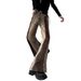 Men's Clothing Men's Distressed Maillard Brown Jeans Autumn Mountain Style Retro Niche Patchwork Slightly Flared Pants_mkmklike.com