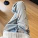 Women's High-Waisted Fleece Lined Dachshund Embroidered Jeans Loose Wide Leg Trousers Stylish Winter Denim Jeans Plus Size_mkmklike.com