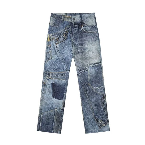 Men's Slim Fit Stretch Denim Jeans - Trendy Streetwear Straight Leg Pants For Youth (S-XXXL, Blue, Washed Cotton)_mkmklike.com