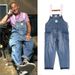 Pure American Style Amekaji Washed Vintage Denim Overalls Men Cargo Multi-Pocket Suspender Pants Trendy Retro_mkmklike.com