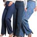 Women's Slim Fit Jacquard Wide Leg Jeans Fashionable Casual Elegant Long Denim Pants_mkmklike.com