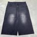 Men’s Classic Denim Shorts – Straight Fit, 100% Cotton (XL-3XL, Non-Stretch, Vintage Washed Black For Summer)_mkmklike.com
