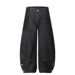 Button Split Scimitar Jeans Men's Street Trendy Vibe Style Loose Versatile Wide-Leg Pants Floor-Length Trousers_mkmklike.com