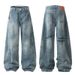 High Street Vintage Washed Wide-Leg Jeans - Unisex Oversized Straight Denim Pants With Distressed Details_mkmklike.com