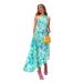 Women's clothing Hot Sale Hot Sale One Shoulder Floral Print Pleated Dress (Four Sides Stretch)_mkmklike.com