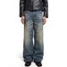 Men's Retro Blue Nevada Washed Vintage Style Jeans Loose Straight Leg Casual Wide Leg Trousers_mkmklike.com