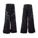 Niche Lightning Embroidered Wide Leg Jeans For Men, Spring/Autumn Style, American Street Style, Loose Fit, Casual Design, Washed Long Pants_mkmklike.com