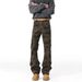 American Bootcut Camouflage Scimitar Jeans Men's Spring And Autumn Multi-pocket Overalls Straight Slim-fit Micro-pull Pants_mkmklike.com