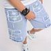 Men's Distressed Denim Shorts Casual Straight Cut Summer Raw Hem Multiple Washes Available_mkmklike.com