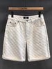 Men's Trendy High Street Jacquard Ripped Denim Shorts Design Niche Loose Straight Retro Five Point Summer Pants_mkmklike.com
