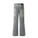 Washed Vintage Denim Straight-Leg Punk Street Style Ins Men's Loose Casual Dad Pants_mkmklike.com