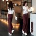 Women's Slim Fit Wide Leg Jeans High Waist Slimming Luxurious Loose Straight Leg Pants Yellow New Style for Spring And Autumn_mkmklike.com