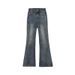 Spring New Trendy Deign Fahion Flared Jean For Women, High-waited Traight-leg Veratile Non-clingy Bell-bottom_mkmklike.com