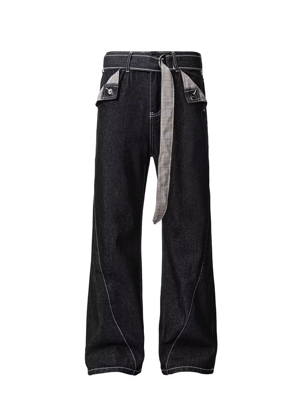 Men's Checkered Trousers – High Street Slim Straight Fit Casual Pants With Houndstooth Pattern_mkmklike.com