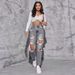 High Waisted Loose Fitting Ripped Jeans for Women European American Street Style Trendy Wide Leg Straight Leg Distressed Pants_mkmklike.com