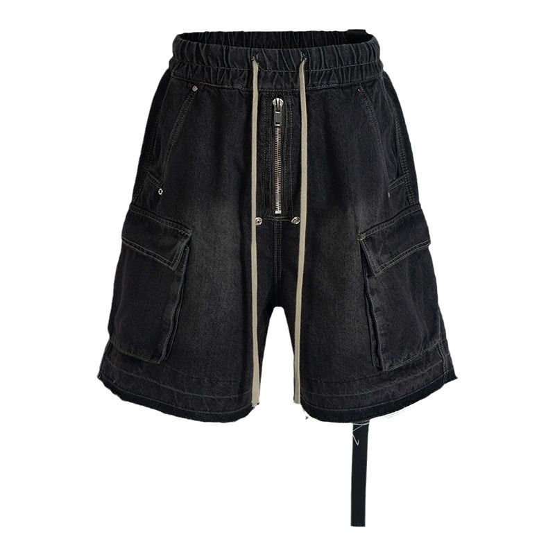 Men's Clothing Denim Shorts Men's Summer Style Trend Loose Cropped Pants Fat Men's Mid Length Pants_mkmklike.com
