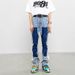 Men's High Street Style Heavy Washing Old Ink Splash Color Deconstruction Bell Bottom Pants Sub-Trend Personality Niche Stacked Jeans_mkmklike.com