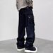 Trendy Men's Spring And Autumn New Style Letter Jeans Hip Hop Ins Trend High Street Fashion Cool Long Pants_mkmklike.com