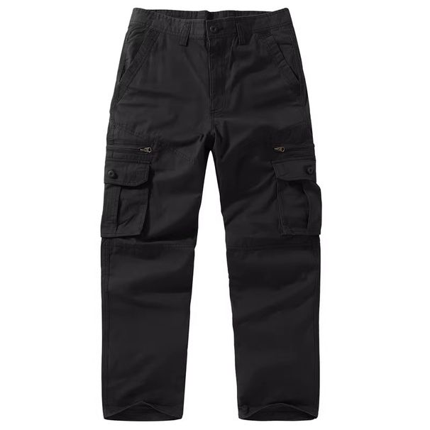 2026 Cotton Caual Men Solid Color Straight Multi Pocket Cargo Pant Men Fahion Breathable Safari Style Sport_mkmklike.com
